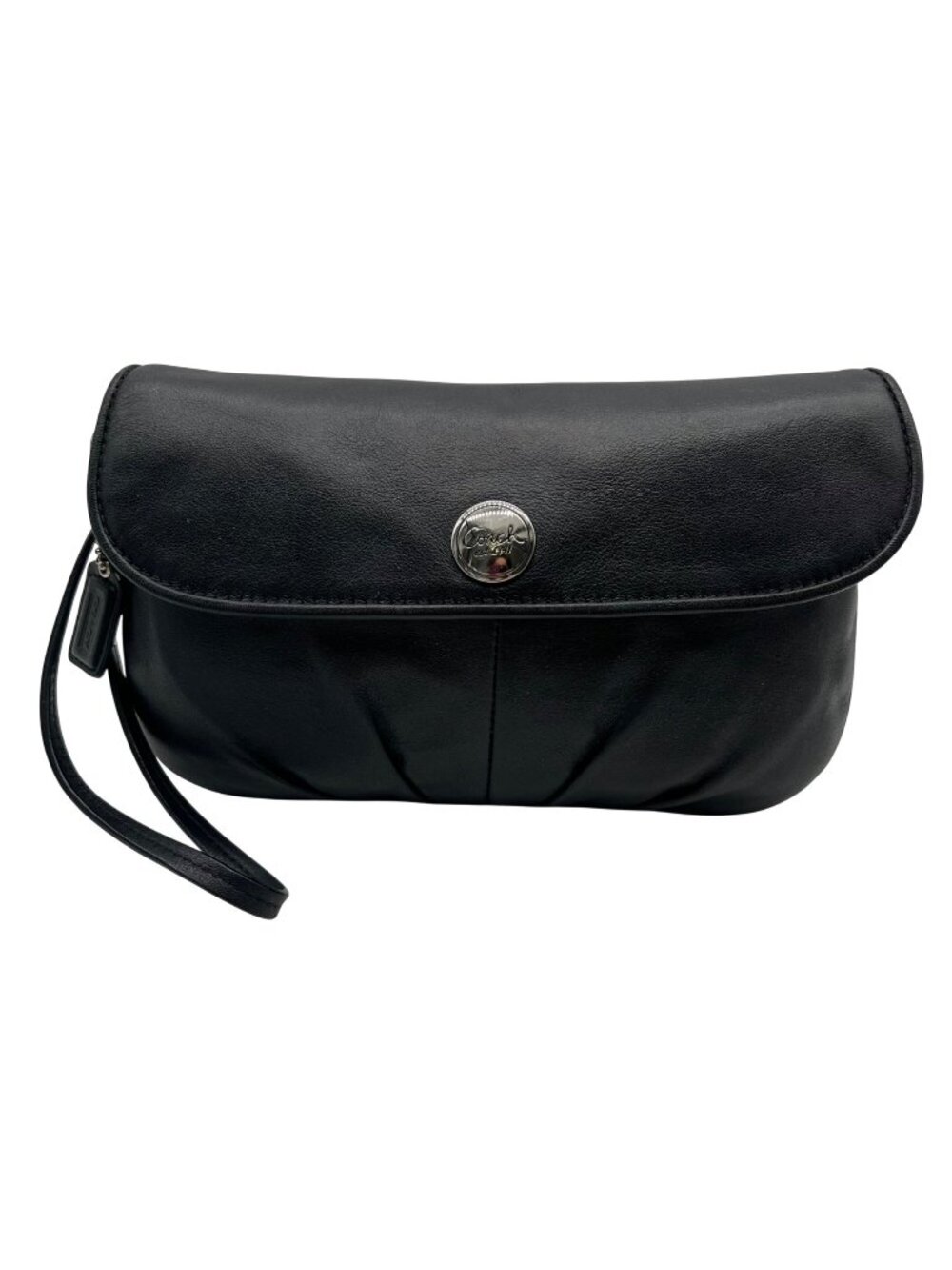 Coach Black Bleecker Smooth Leather Wristlet